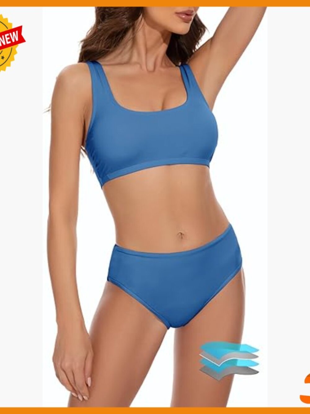Leakproof Period Bikini Set Sporty Crop Top Quick-Dry UPF 50+